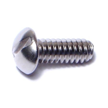 Midwest Fastener #10-32 x 1/2 in Slotted Round Machine Screw, Plain 18-8 Stainless Steel, 100 PK 04893